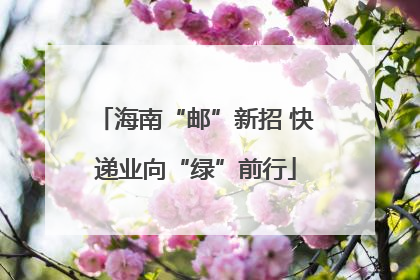 海南“邮”新招 快递业向“绿”前行