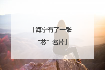 海宁有了一张“芯”名片