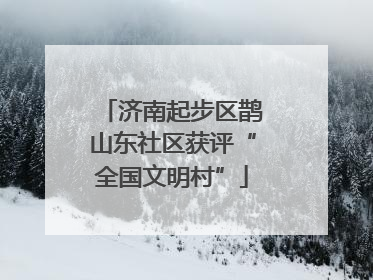 济南起步区鹊山东社区获评“全国文明村”