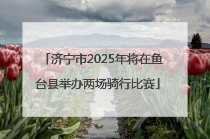 济宁市2025年将在鱼台县举办两场骑行比赛