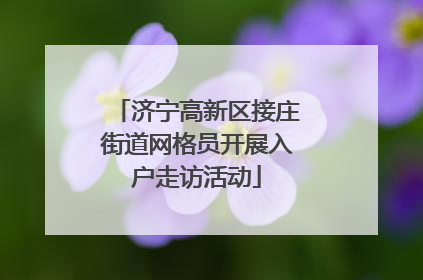 济宁高新区接庄街道网格员开展入户走访活动