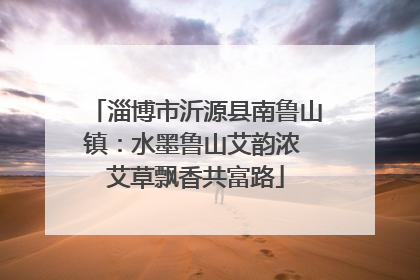 淄博市沂源县南鲁山镇：水墨鲁山艾韵浓 艾草飘香共富路