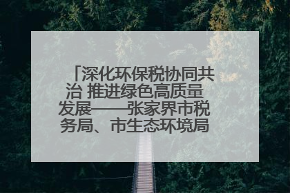 深化环保税协同共治 推进绿色高质量发展——张家界市税务局、市生态环境局签署合作备忘录