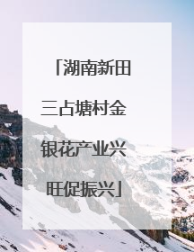 湖南新田三占塘村金银花产业兴旺促振兴