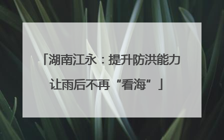 湖南江永：提升防洪能力 让雨后不再“看海”