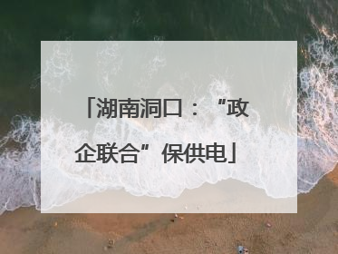 湖南洞口：“政企联合”保供电