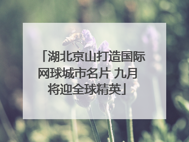 湖北京山打造国际网球城市名片 九月将迎全球精英