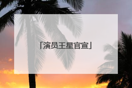 演员王星官宣