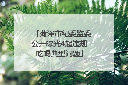 菏泽市纪委监委公开曝光4起违规吃喝典型问题