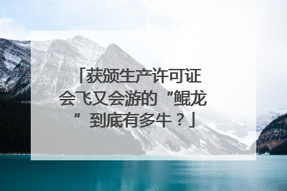 获颁生产许可证 会飞又会游的“鲲龙”到底有多牛？