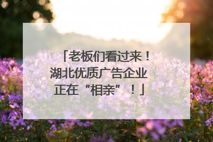 老板们看过来！湖北优质广告企业正在“相亲”！