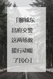 聊城东昌府交警这两场救援行动暖了民心