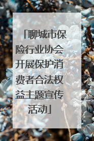 聊城市保险行业协会开展保护消费者合法权益主题宣传活动