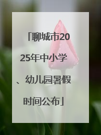 聊城市2025年中小学、幼儿园暑假时间公布