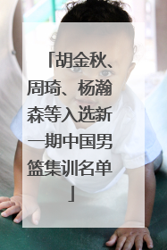 胡金秋、周琦、杨瀚森等入选新一期中国男篮集训名单