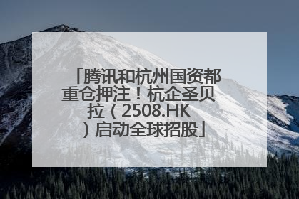 腾讯和杭州国资都重仓押注！杭企圣贝拉（2508.HK）启动全球招股
