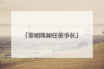 董明珠卸任董事长