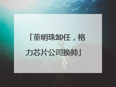 董明珠卸任，格力芯片公司换帅