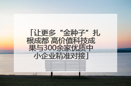 让更多“金种子”扎根成都 高价值科技成果与300余家优质中小企业精准对接