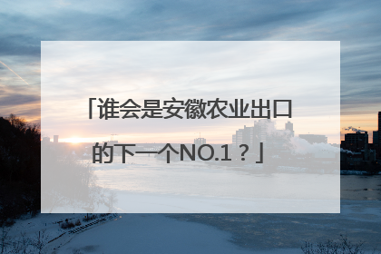 谁会是安徽农业出口的下一个NO.1？