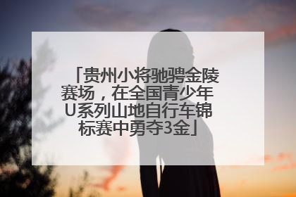 贵州小将驰骋金陵赛场，在全国青少年U系列山地自行车锦标赛中勇夺3金