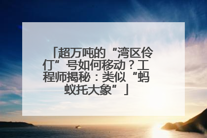 超万吨的“湾区伶仃”号如何移动？工程师揭秘：类似“蚂蚁托大象”
