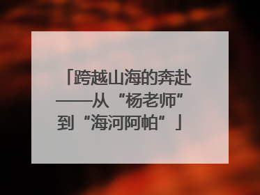 跨越山海的奔赴——从“杨老师”到“海河阿帕”