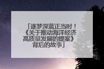 逐梦深蓝正当时！《关于推动海洋经济高质量发展的提案》背后的故事