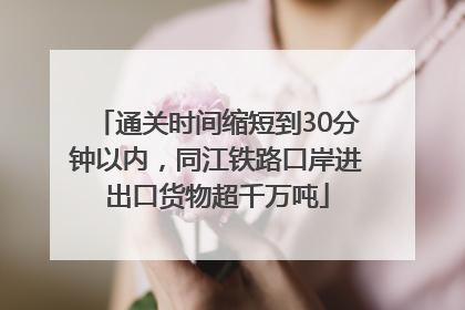 通关时间缩短到30分钟以内，同江铁路口岸进出口货物超千万吨