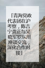 青海党政代表团在沪考察，陈吉宁龚正与吴晓军罗东川座谈交流，深化合作对接