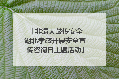 非遗大鼓传安全，湖北孝感开展安全宣传咨询日主题活动