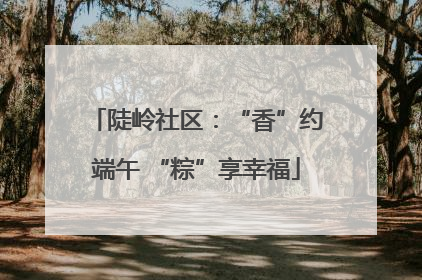 陡岭社区：“香”约端午 “粽”享幸福