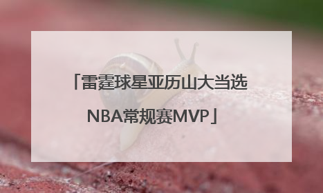雷霆球星亚历山大当选NBA常规赛MVP