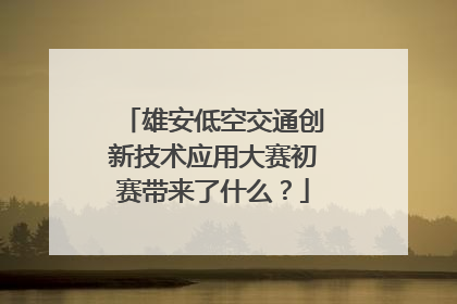 雄安低空交通创新技术应用大赛初赛带来了什么？
