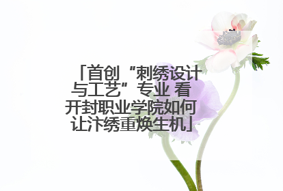 首创“刺绣设计与工艺”专业 看开封职业学院如何让汴绣重焕生机