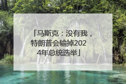 马斯克：没有我，特朗普会输掉2024年总统选举