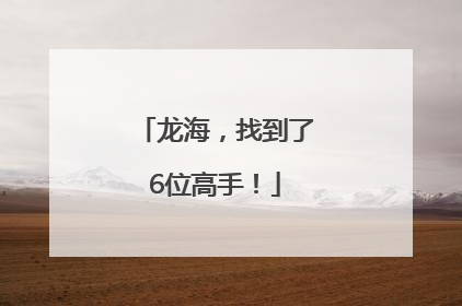 龙海，找到了6位高手！