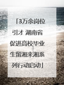 3万余岗位引才 湖南省促进高校毕业生留湘来湘系列行动启动
