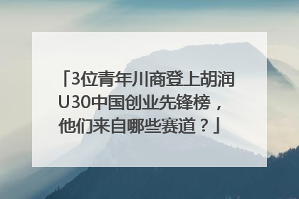 3位青年川商登上胡润U30中国创业先锋榜，他们来自哪些赛道？