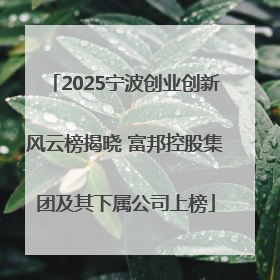 2025宁波创业创新风云榜揭晓 富邦控股集团及其下属公司上榜