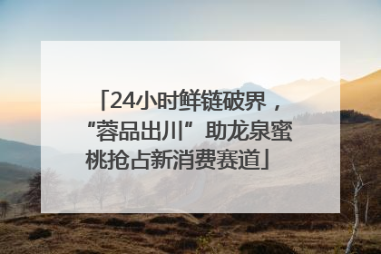 24小时鲜链破界，“蓉品出川”助龙泉蜜桃抢占新消费赛道