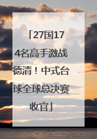 27国174名高手激战德清！中式台球全球总决赛收官