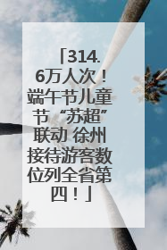 314.6万人次！端午节儿童节“苏超”联动 徐州接待游客数位列全省第四！