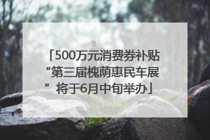 500万元消费券补贴 “第三届槐荫惠民车展”将于6月中旬举办