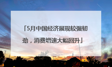 5月中国经济展现较强韧劲，消费增速大幅回升