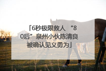 6秒极限救人 “80后”泉州小伙陈清良被确认见义勇为